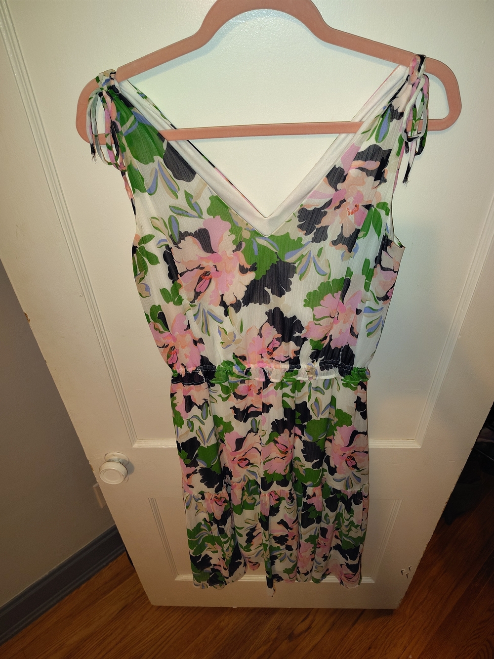 Tommy Hilfiger Pink & Green Floral Midi Dress